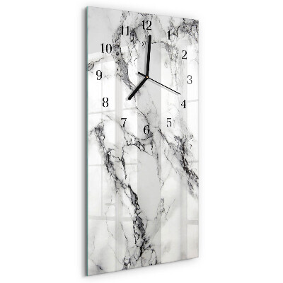 Horloge verticale en verre Marbre