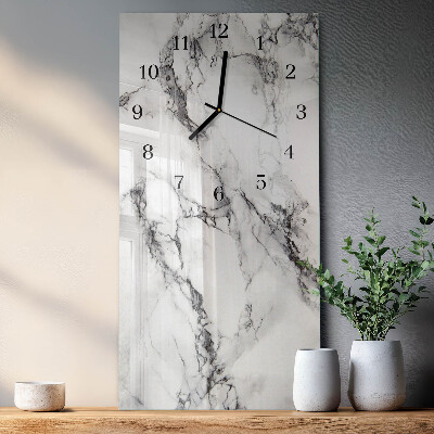Horloge verticale en verre Marbre