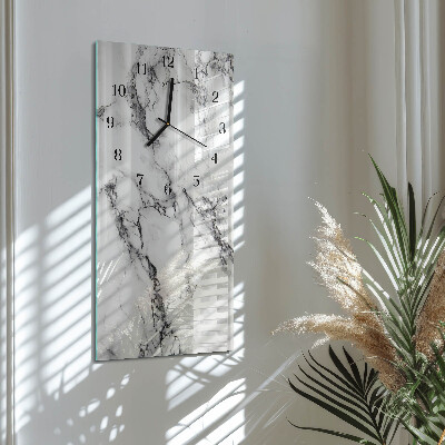 Horloge verticale en verre Marbre