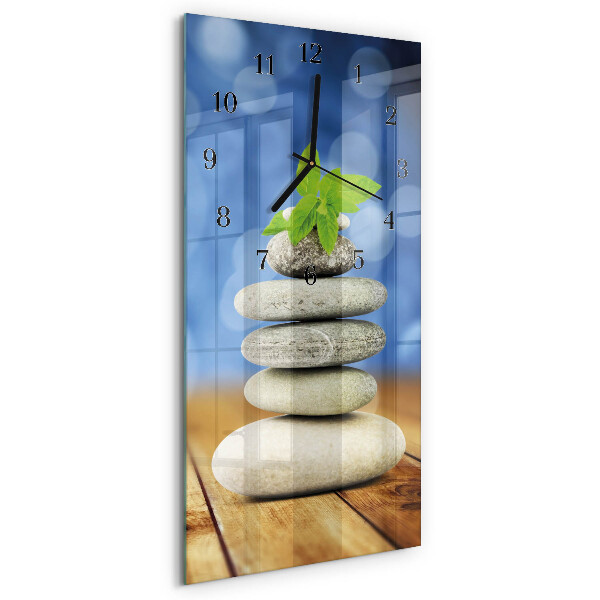 Horloge verticale en verre Pierres