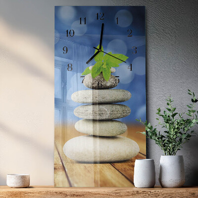 Horloge verticale en verre Pierres