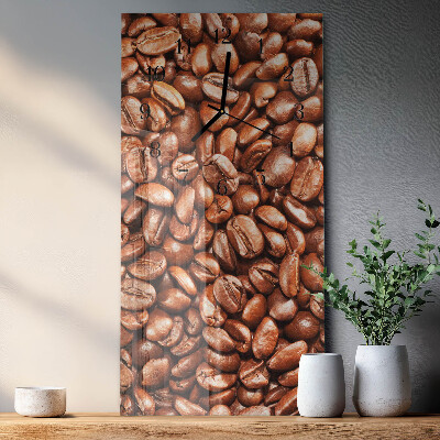 Horloge verticale en verre Café en grains