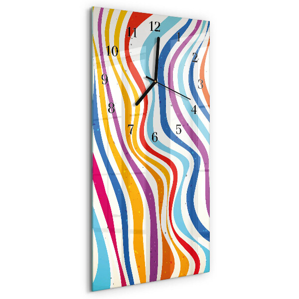 Horloge verticale en verre Flots