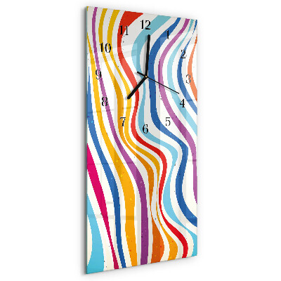 Horloge verticale en verre Flots