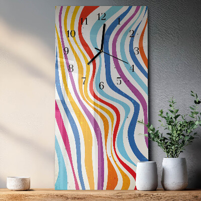 Horloge verticale en verre Flots