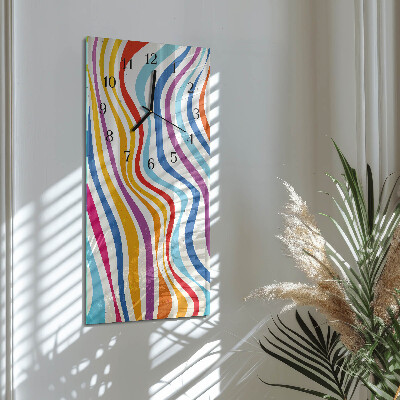 Horloge verticale en verre Flots