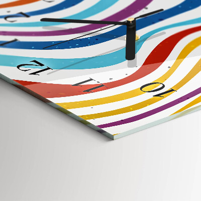 Horloge verticale en verre Flots