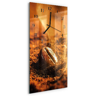 Horloge verticale en verre Grains de caféine