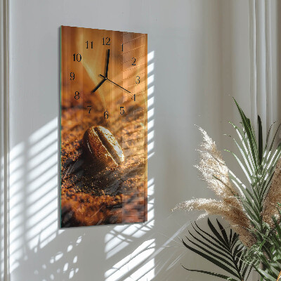 Horloge verticale en verre Grains de caféine