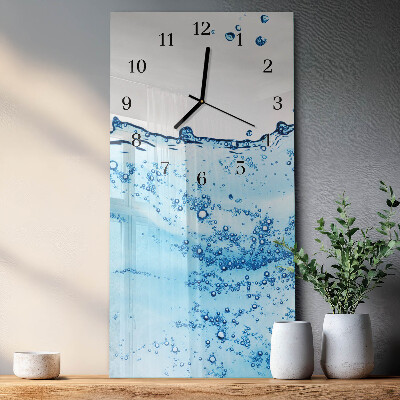 Horloge verticale en verre Eau