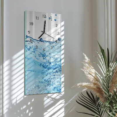 Horloge verticale en verre Eau