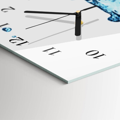 Horloge verticale en verre Eau