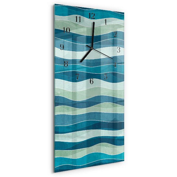 Horloge verticale en verre Flots