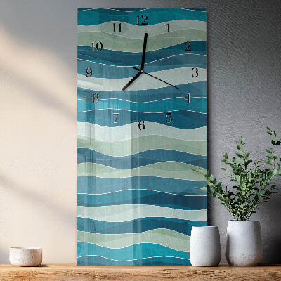 Horloge verticale en verre Flots