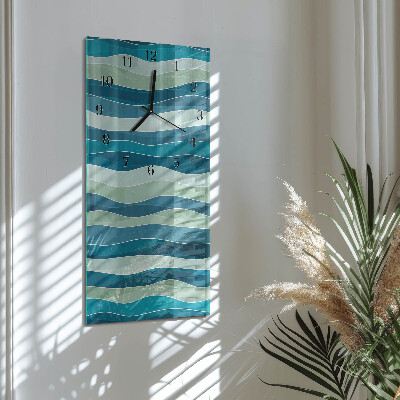 Horloge verticale en verre Flots