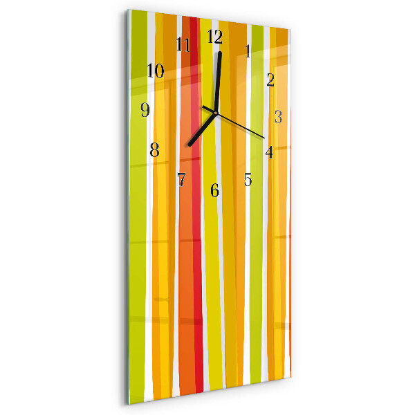 Horloge verticale en verre Rayures
