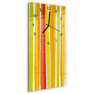 Horloge verticale en verre Rayures