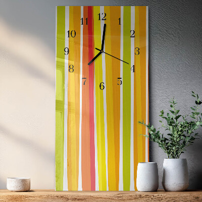 Horloge verticale en verre Rayures