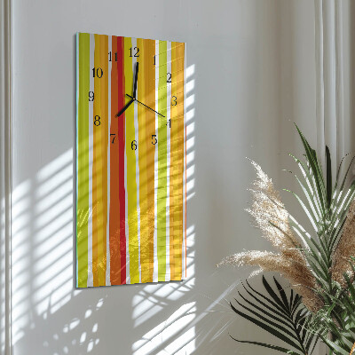 Horloge verticale en verre Rayures