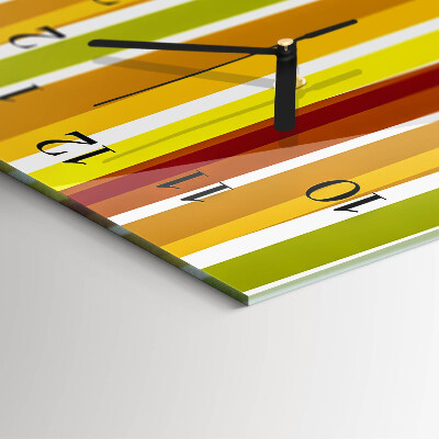 Horloge verticale en verre Rayures