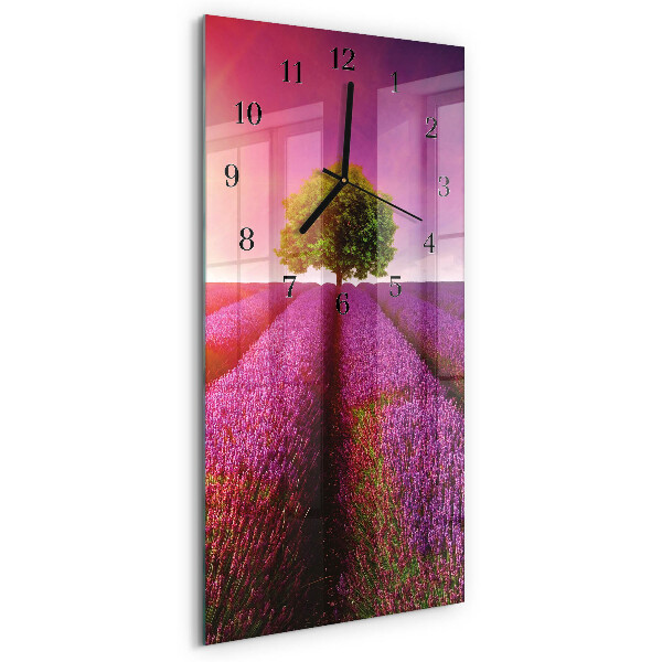 Horloge verticale en verre Arbre à lavande