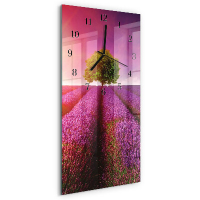 Horloge verticale en verre Arbre à lavande