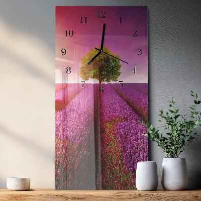 Horloge verticale en verre Arbre à lavande