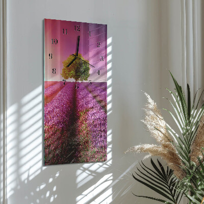 Horloge verticale en verre Arbre à lavande