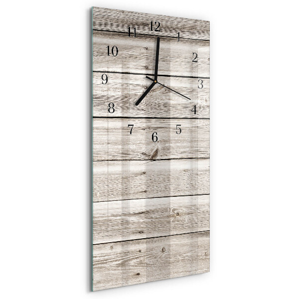 Horloge verticale en verre Lattes de bois