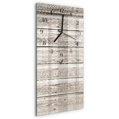 Horloge verticale en verre Lattes de bois