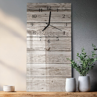 Horloge verticale en verre Lattes de bois