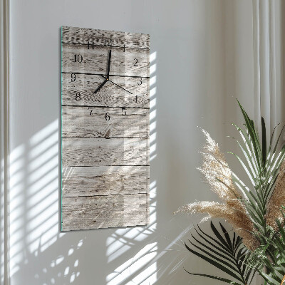 Horloge verticale en verre Lattes de bois