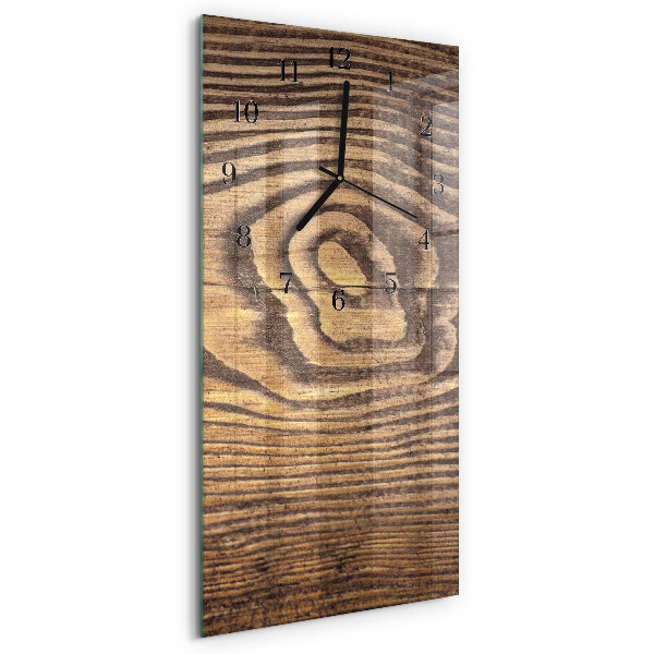 Horloge verticale en verre Bois