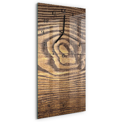 Horloge verticale en verre Bois
