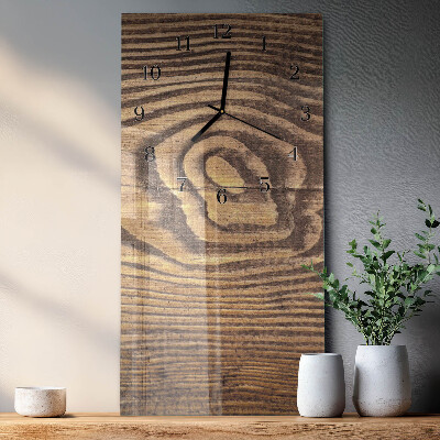 Horloge verticale en verre Bois