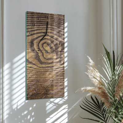 Horloge verticale en verre Bois