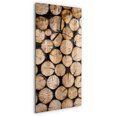 Horloge verticale en verre Poutres en bois