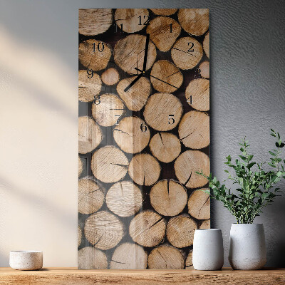 Horloge verticale en verre Poutres en bois