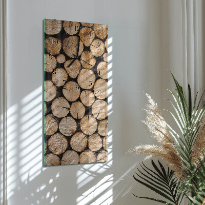 Horloge verticale en verre Poutres en bois