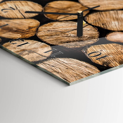 Horloge verticale en verre Poutres en bois