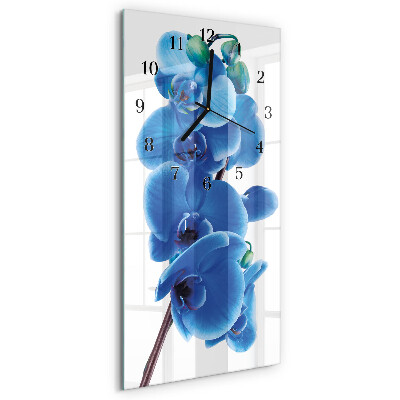 Horloge verticale en verre Orchidée