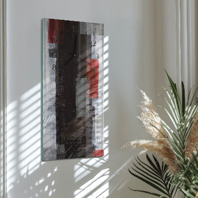 Horloge verticale en verre Abstraction