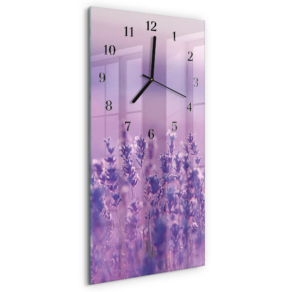 Horloge verticale en verre Lavande