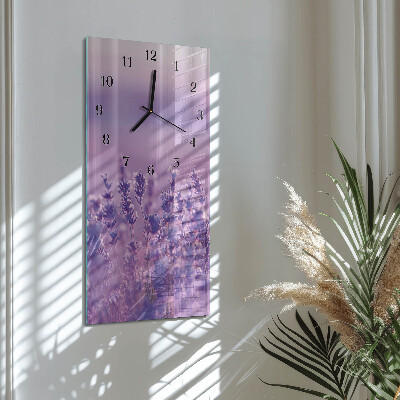 Horloge verticale en verre Lavande