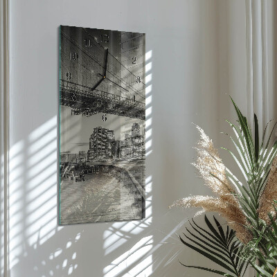 Horloge verticale en verre Perspectives