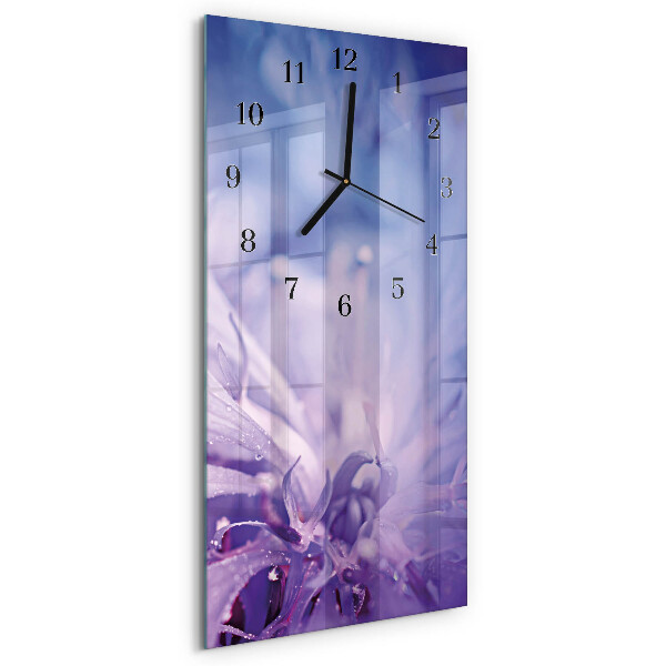 Horloge verticale en verre Fleur