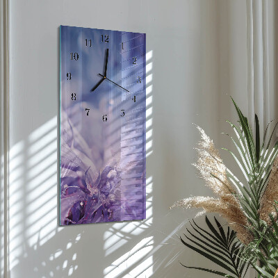 Horloge verticale en verre Fleur