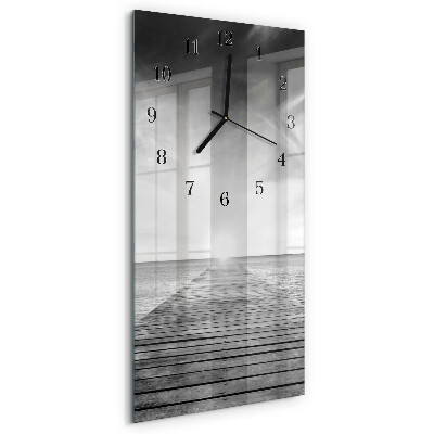 Horloge verticale en verre Pont