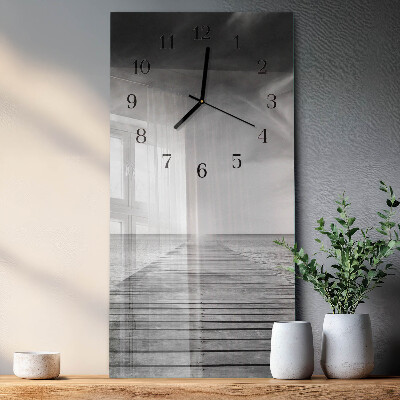 Horloge verticale en verre Pont