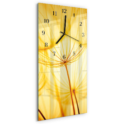 Horloge verticale en verre Fleur